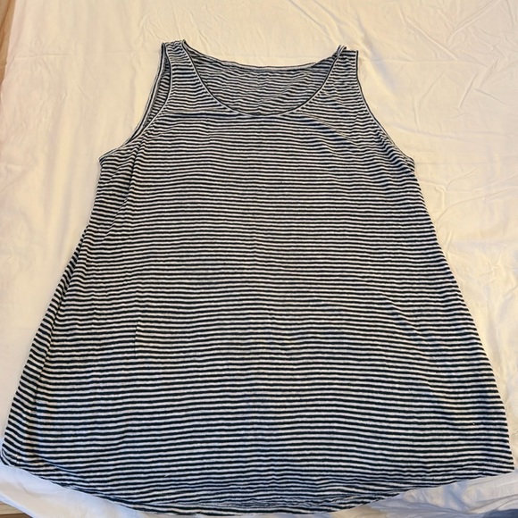 Eileen Fisher Loose linen tank blue stripes - Picture 1 of 5